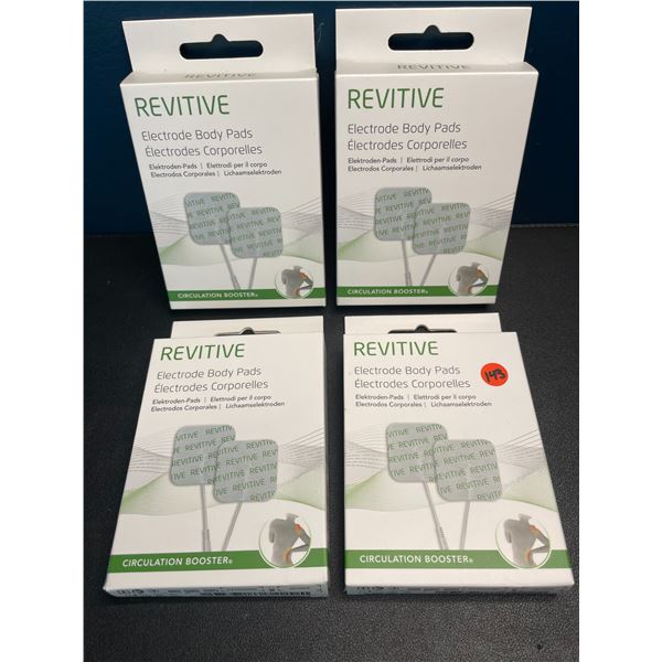 Lot of 4 Packs of Revitive Replacement Electrode Body Pads (Replacement Pads for TENS Device) - New