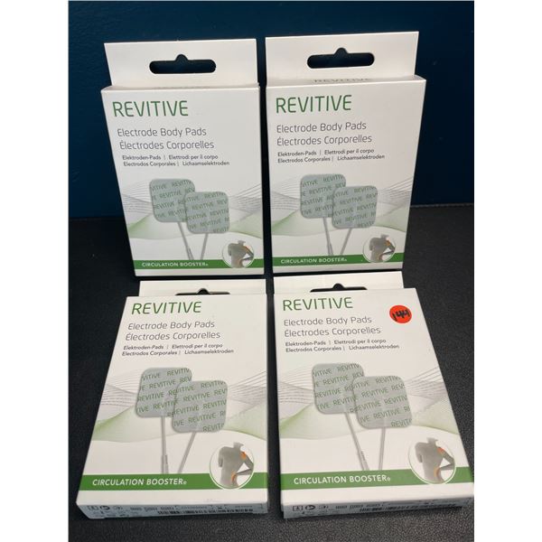 Lot of 4 Packs of Revitive Replacement Electrode Body Pads (Replacement Pads for TENS Device) - New