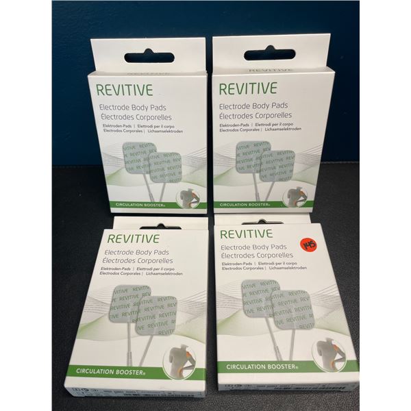 Lot of 4 Packs of Revitive Replacement Electrode Body Pads (Replacement Pads for TENS Device) - New