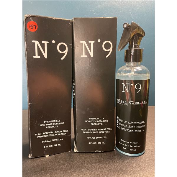 Lot of 2 No. 9 Premium Glass/Window Cleaner Sprays for Car Detailing - 240ml - Brand New