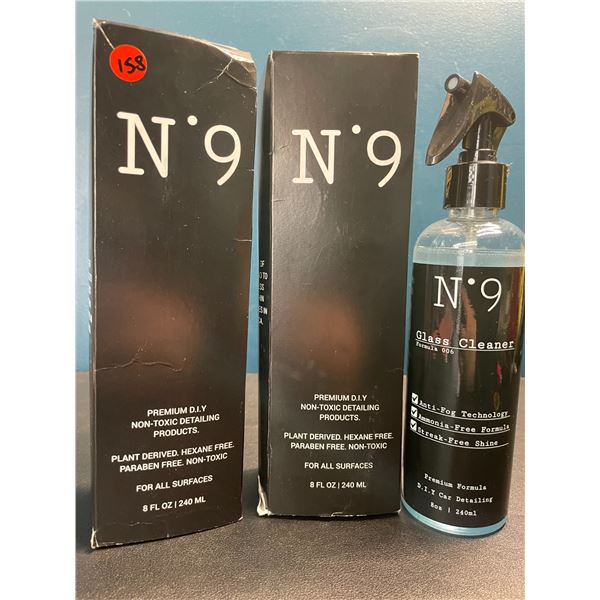 Lot of 2 No. 9 Premium Glass/Window Cleaner Sprays for Car Detailing - 240ml - Brand New