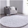 Image 1 : Lot of 1 Large Fuzzy/Fluffy Shag Carpet Area Rug - 5FT - White - New