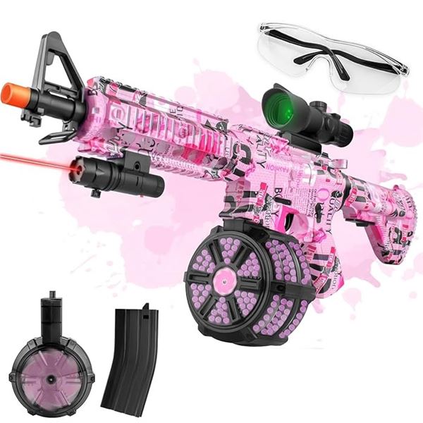 Lot of 1 Yadkel Electric Automatic Gel Ball Blaster Gun - Rechargeable - Pink - Brand New