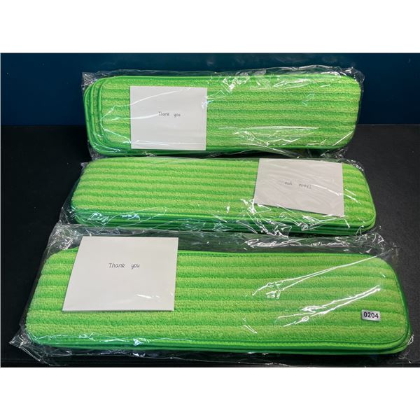 Lot of 3 Packs of Microfiber Mop Replacement Pads - Wet/Dry Velcro Attachment - 4 Each/12 Total