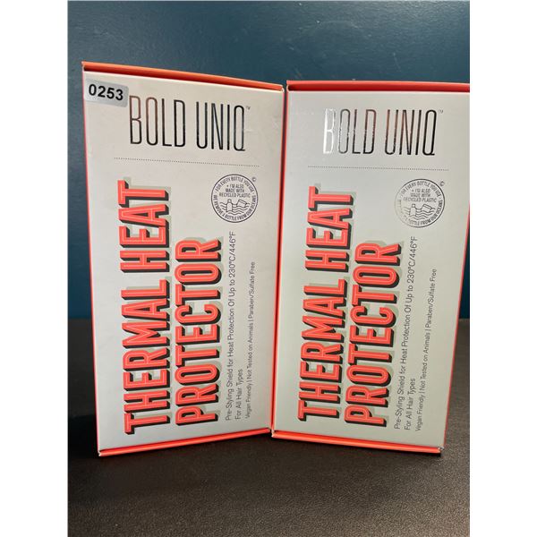 Lot of 2 Bold-Uniq Thermal Heat Protector Sprays - Pre-Styling Heat Shield for All Hair Types - New!