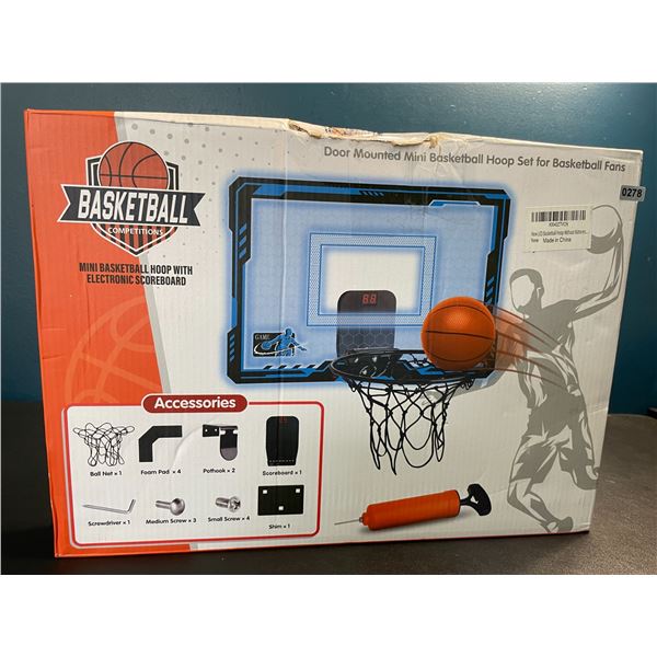Lot of 1 Door Mounted Mini Basketball Hoop with Electronic Scoreboard - 15.4 x 11 inch - New