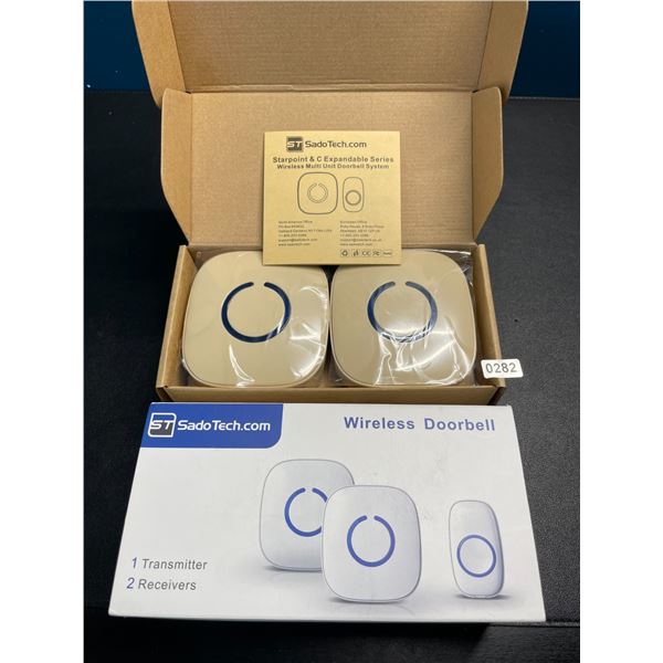 Lot of 1 SadoTech Wireless Multi-Unit Doorbell System - 2 Receivers & 1 Transmitter - Brand New