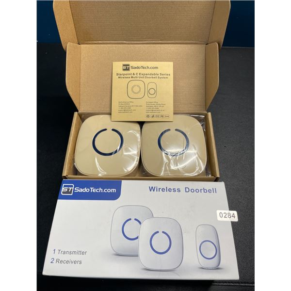 Lot of 1 SadoTech Wireless Multi-Unit Doorbell System - 2 Receivers & 1 Transmitter - Brand New