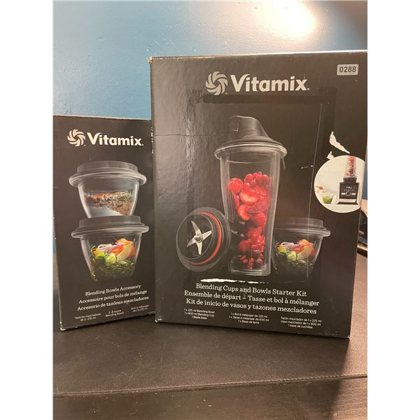 Lot of Vitamix Accessories - Blending Cups & Bowls Starter Kit + Blending Bowls Accessory - NEW
