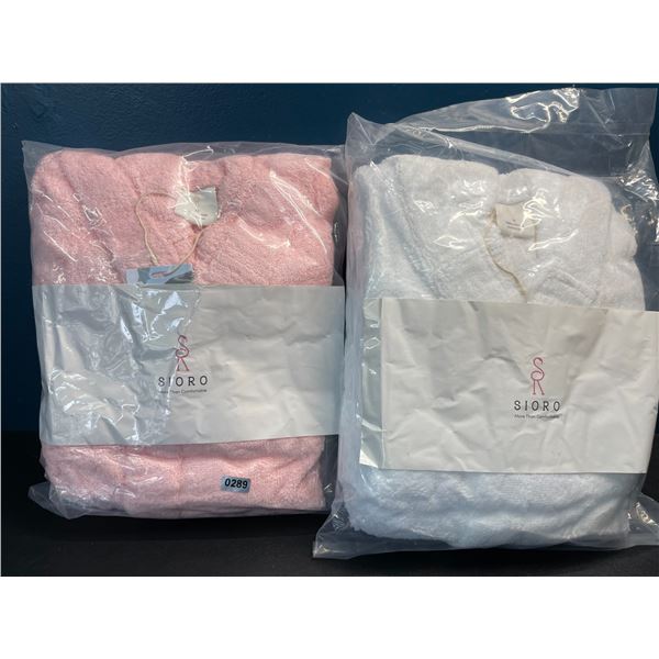 Lot of 2 Sioro Cozy Soft Bath Robes for Kids - Size M (Fits 6-7yrs) - Brand New
