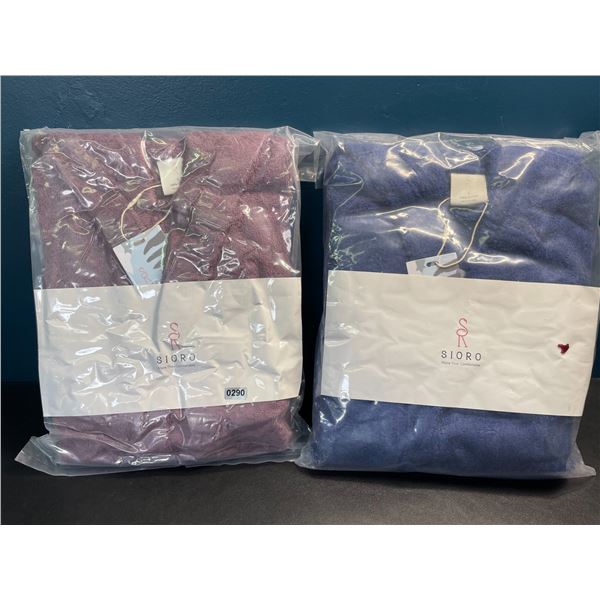 Lot of 2 Sioro Cozy Soft Bath Robes for Kids - Size S (Fits 6-7yrs) - Brand New