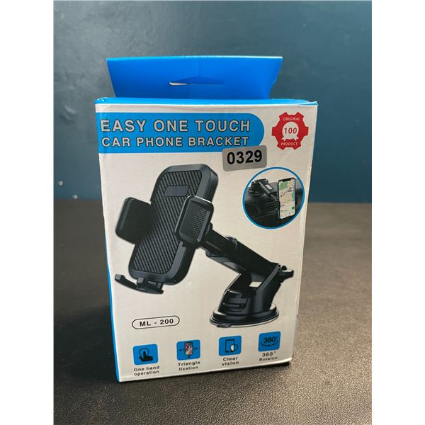 Lot of 1 Easy One-Touch Car Phone Mount/Bracket - New