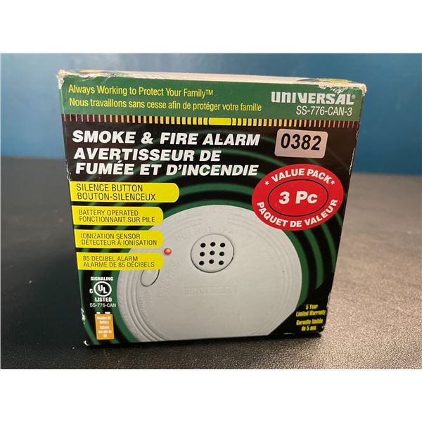 Lot of 1 Pack of Smoke & Fire Alarms - 3PC - New