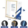 Image 4 : Lot of 1 Box of Danoni Acrylic Sign Holders - Gold - 11 x 8.5" - 6 Pack - Brand New