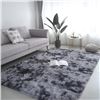Image 1 : Lot of 1 Large Fuzzy/Fluffy Shag Carpet Area Rug - 6 x 10FT - Dark Grey - Brand New!