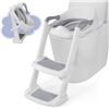 Image 1 : Lot of 1 Potty Training Toilet Seat with Step Stool Ladder - Grey - Brand New!