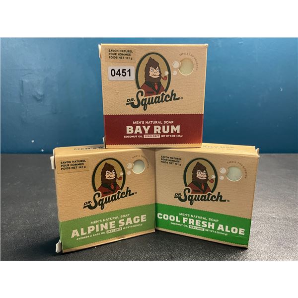 Lot of 1 Dr. Squatch All Natural Bar Soap for Men, 3-Bar Variety Pack - Brand New!