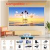 Image 6 : Lot of 1 Happrun Portable LED Projector w/ Wifi & Bluetooth & Simple 100" Proector Screen - New