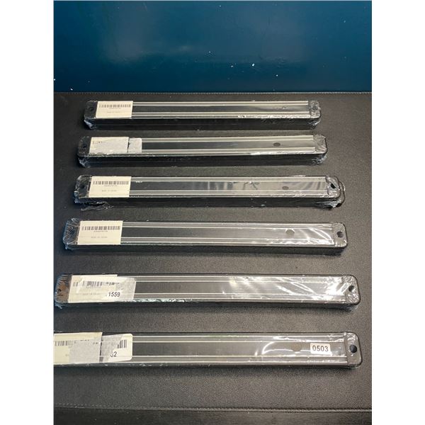Lot of 6 Multi-Purpose Magnetic Wall-Mounted Strip (Use for Knives, Tools, etc.) - 13 inch - New
