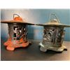 Image 2 : Lot of 2 Vintage Japanese Cast Iron Hanging Garden Lanterns - Used