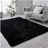 Image 1 : Lot of 1 Fluffy/Shaggy Area Rug Carpet - Approx. 3 x 5FT - Black - New