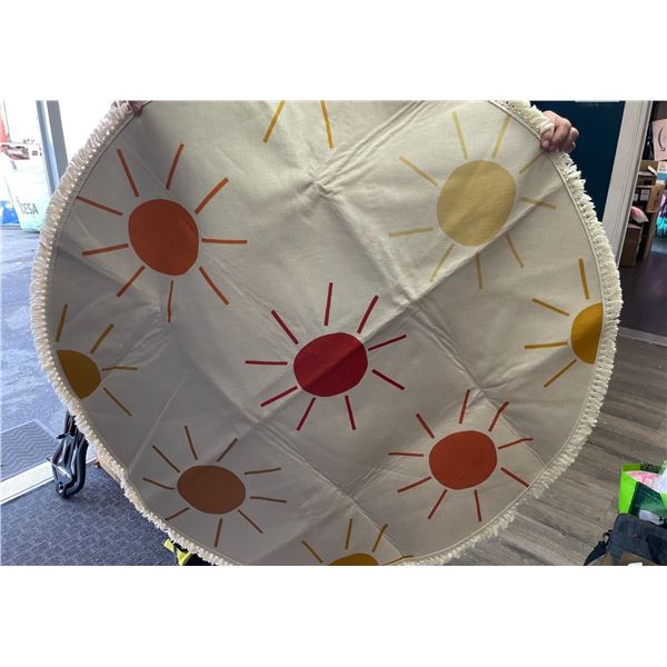 Lot of 1 Kids Round Play Rug/Mat - 4FT - Sunshine Design - Non-Slip Back - Brand New