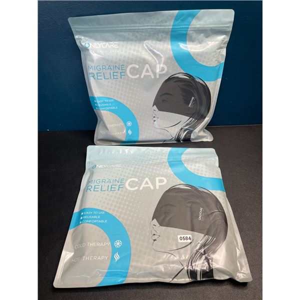 Lot of 2 Migraine Relief Caps - Cold & Hot Therapy - Brand New!