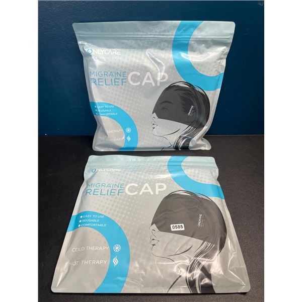 Lot of 2 Migraine Relief Caps - Cold & Hot Therapy - Brand New!