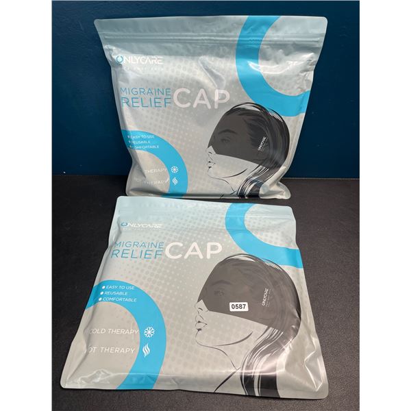Lot of 2 Migraine Relief Caps - Cold & Hot Therapy - Brand New!