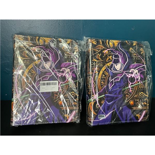 Lot of 2 Yu-Gi-Oh Style Leather Premium Trading Card Storage Binders - Brand New!