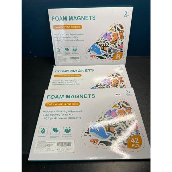 Lot of 3 Boxes of Foam Play Magnets - 42PCS each - Brand New