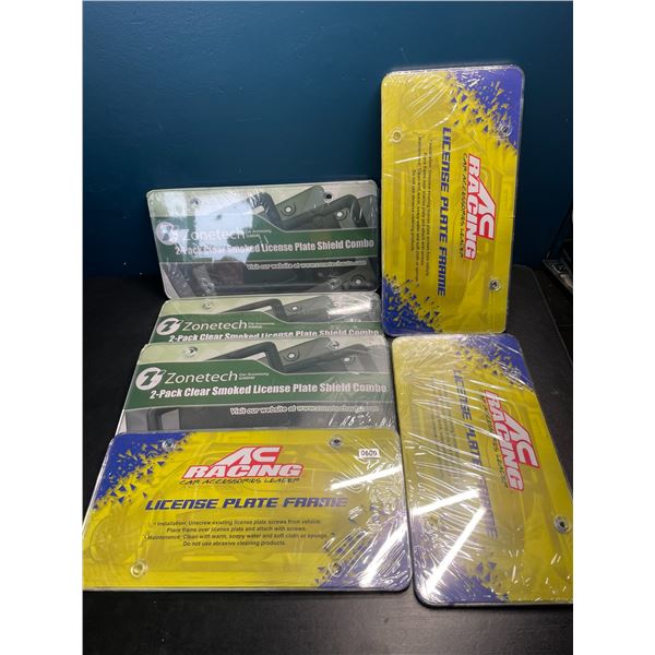 Lot of 6 Assorted License Plate Shields/Frames - New