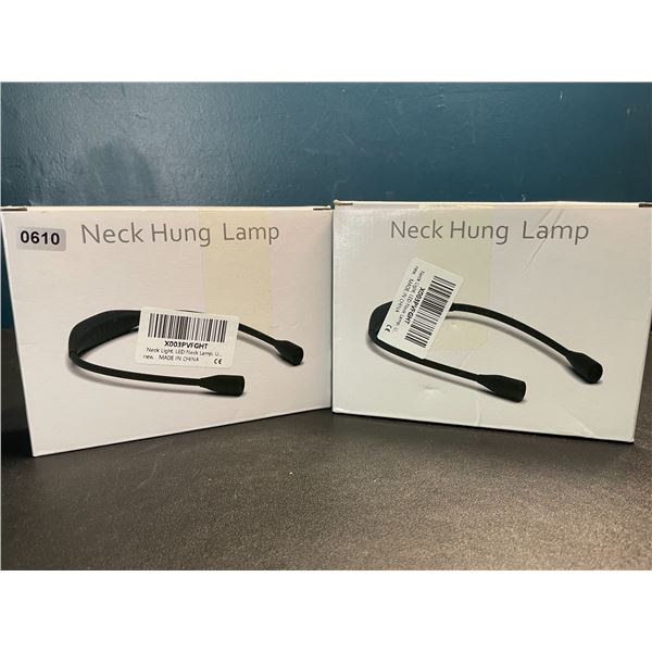 Lot of 2 LED Neck Hung Lamps/Reading Lights - Rechargeable - Brand New
