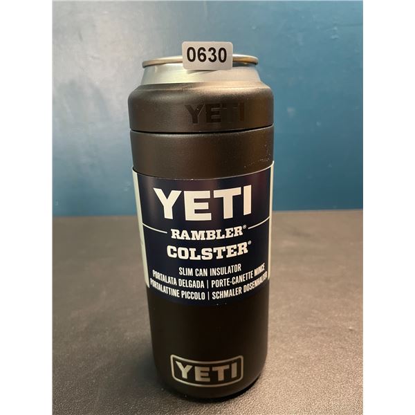 Lot of 1 YETI Rambler Colster Slim Can Insulator - Black - Brand New