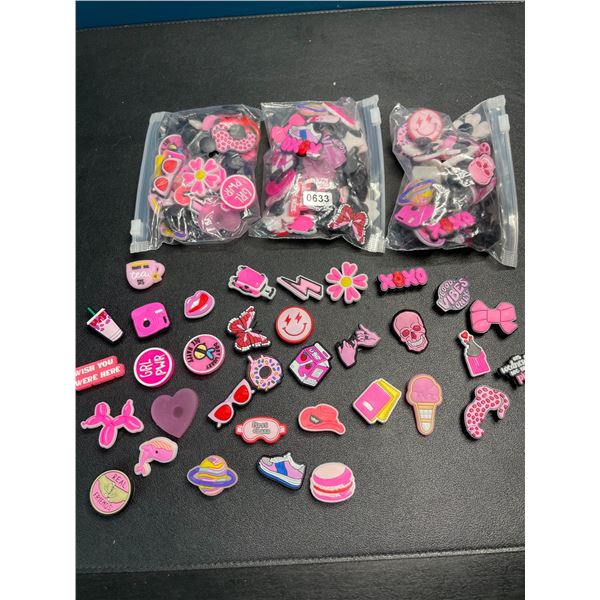 Lot of 4 Multi-Packs of Croc Shoe Charms - Girly/Pink Design - Brand New