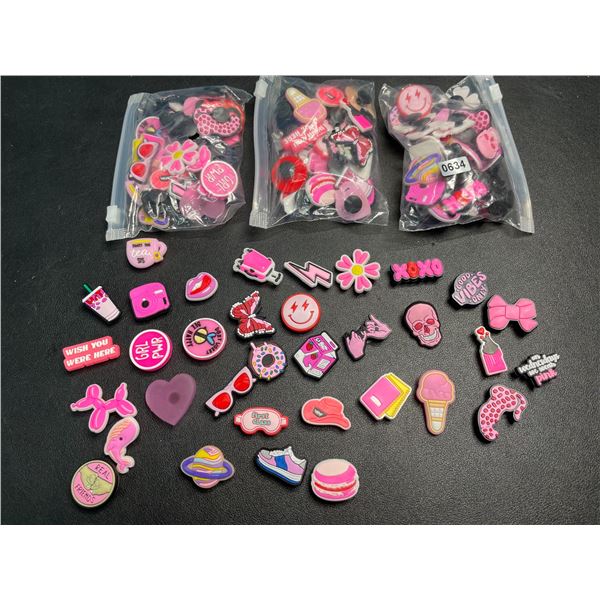 Lot of 4 Multi-Packs of Croc Shoe Charms - Girly/Pink Design - Brand New