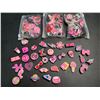 Image 1 : Lot of 4 Multi-Packs of Croc Shoe Charms - Girly/Pink Design - Brand New