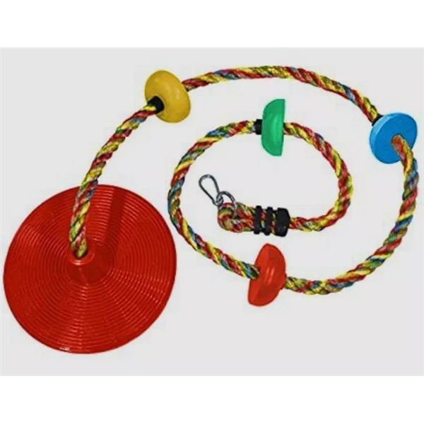 Lot of 1 Jungle Kingdom Swing Rope Multicolor w/ Platform Red - Brand New