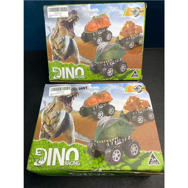 Lot of 2 Dino Racing Truck Toy Sets - 8 Dino Racing Cars Included Each Set - Brand New