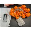 Image 3 : Lot of 2 Packs of LED Halloween Pumpkin String Lights - 10FT w/ Remote Control - Battery Operated