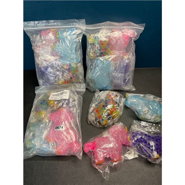 Lot of 4 Packs of Squishy Unicorn Stress-Relief/Sensory Toys - 4 Each/16 Total - Brand New