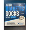 Image 1 : Lot of 1 Box of Bamboo Diabetic Socks - 4 Pairs - 1/4 Height - Brand New