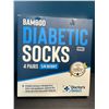 Image 1 : Lot of 1 Box of Bamboo Diabetic Socks - 4 Pairs - 1/4 Height - Brand New