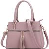 Image 1 : Lot of 1 Triple-Compartment Handbag/Satchel Style Purse for Women - Pink - Brand New