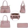 Image 5 : Lot of 1 Triple-Compartment Handbag/Satchel Style Purse for Women - Pink - Brand New