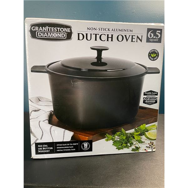 Lot of 1 Granitestone Diamona Non-Stick Aluminum Dutch Oven - 6.5 Quart - New