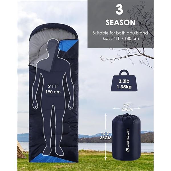 Lot of 1 JEAOUIA Sleeping Bag for Adults