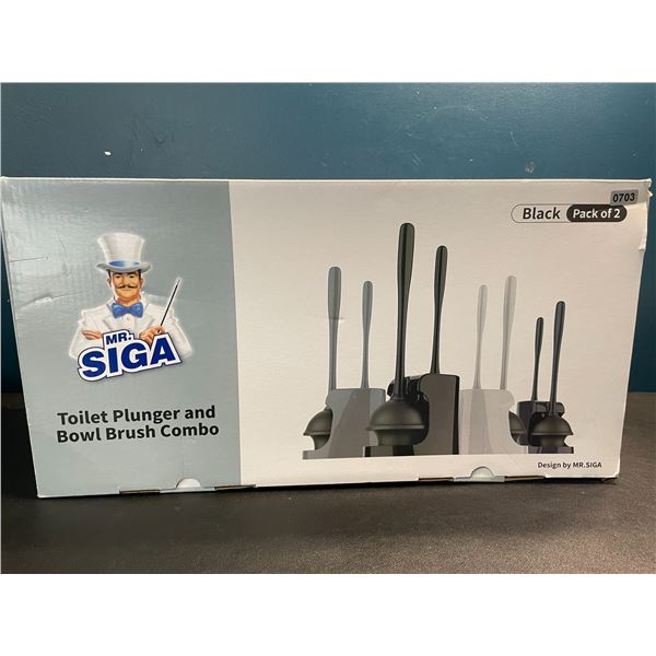 Lot of 1 Mr.Siga Toilet Plunger and Bowl Brush Set - New