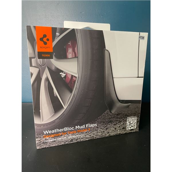 Lot of 1 Box of Spigen WeatherBloc Mud Flaps - Designed for Tesla Model 3 - New Sealed!