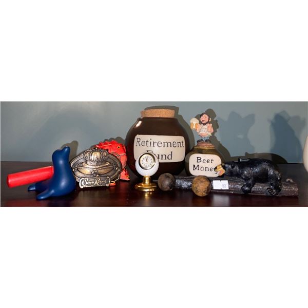 Desk Decor - Adult Coin Banks Clock Figurines & More